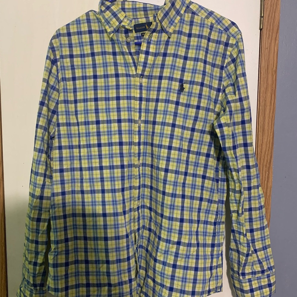 Ralph Lauren Blue and Yellow Plaid Button-Down Shirt - Kids